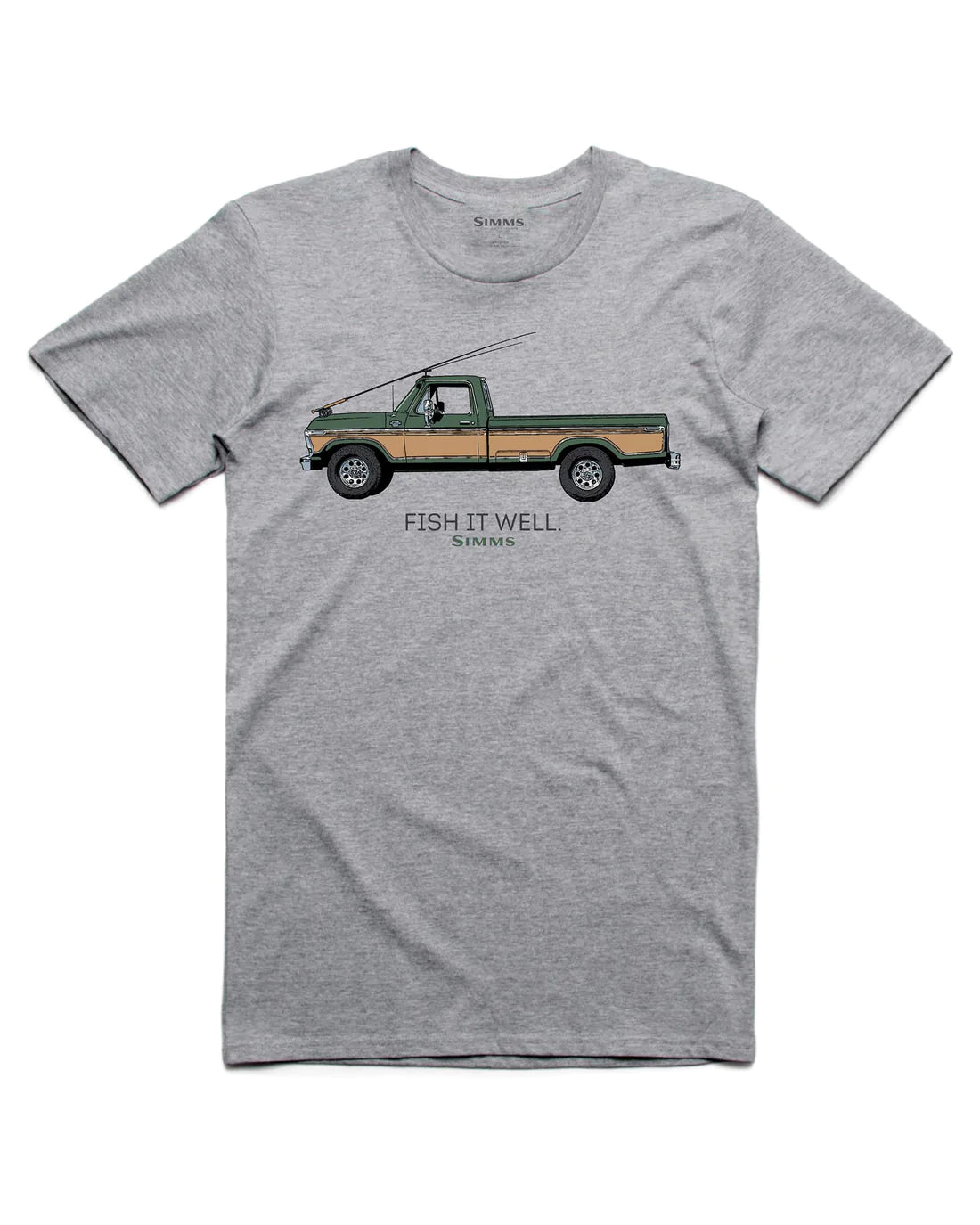 SIMMS T-SHIRT FISH IT WELL 250, GREY HEATHER image 0