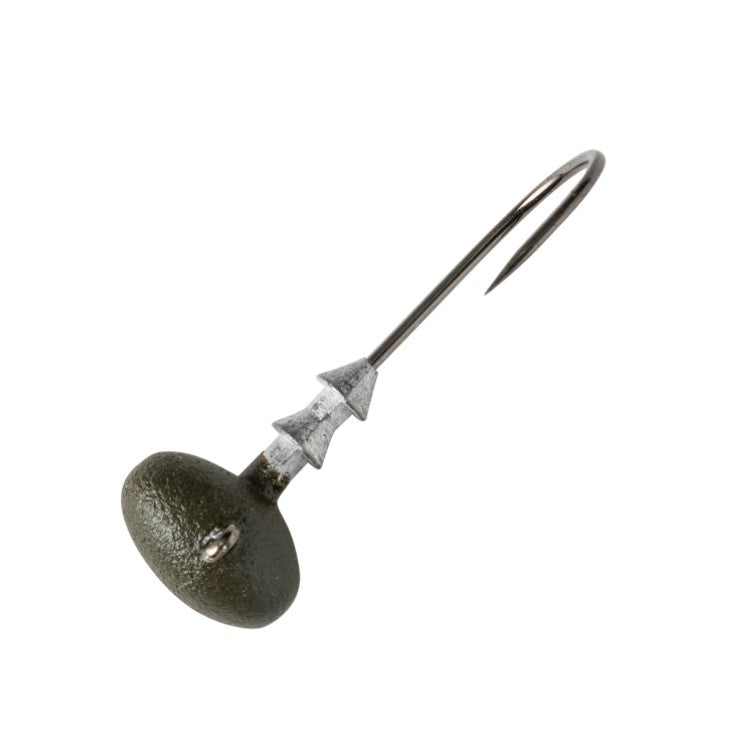 GREAT LAKE FINESSE TÊTE DE JIG STEALTH FOOTBALL AVEC HAMEÇON DE 2/0 - GREEN PUMPKIN image 0