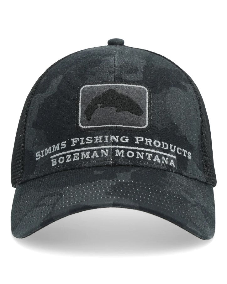 SIMMS CASQUETTE TROUT ICON TRUCKER, REGIMENT CAMO CARBON image 0
