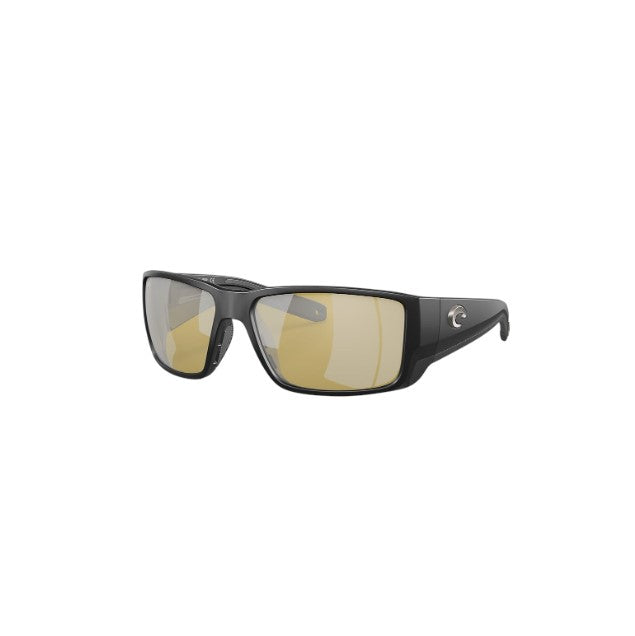 COSTA DEL MAR LUNETTE AVEC VERRE POLARISÉ 580 -  BLACKFIN PRO - MATTE BLACK, SUNRISE SILVER MIRROR image