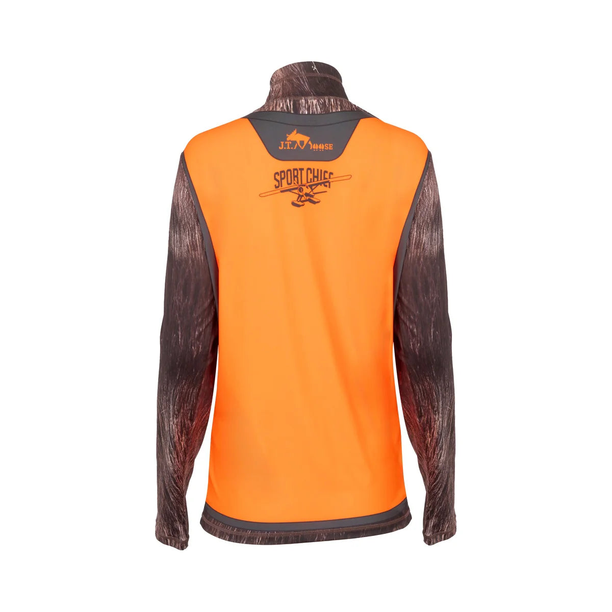 SPORTCHIEF WOMEN’S THE BEAST HUNT HALF-ZIP JERSEY JT MOOSE CAMO ORANGE