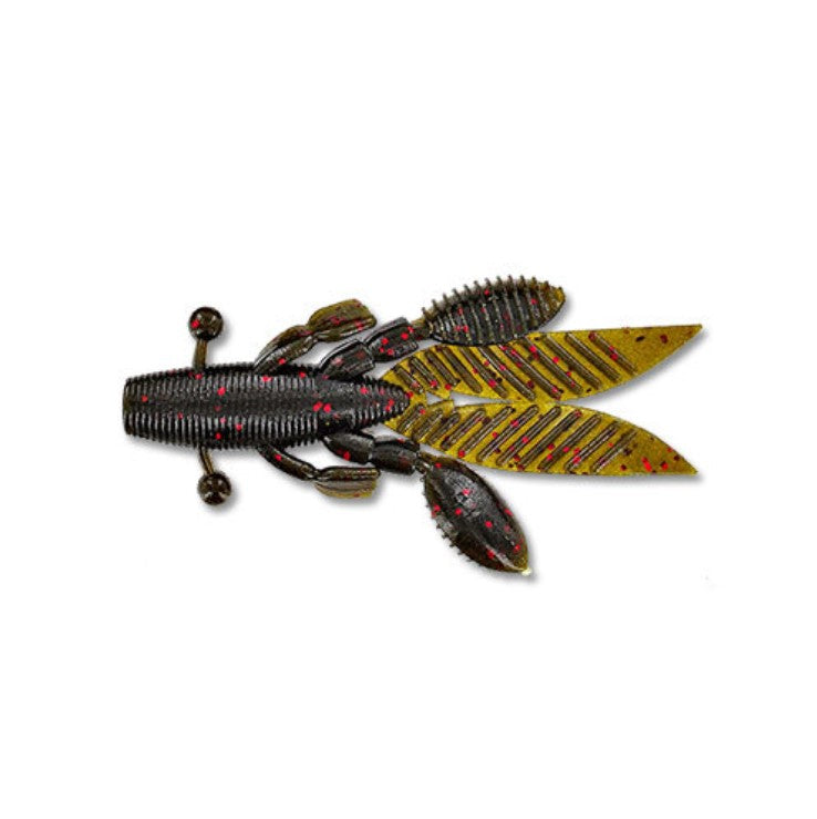 YAMAMOTO FLAPPIN' HOG 3.75" - 7/PAQUET - GREEN PUMPKIN /LG RED FLAKE image