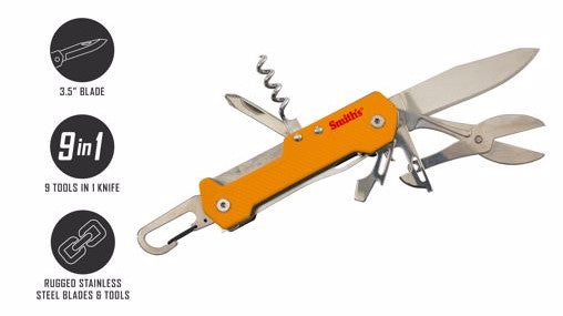 SMITH'S COUTEAU OUTIL-MULTIPLE, JAUNE image 0