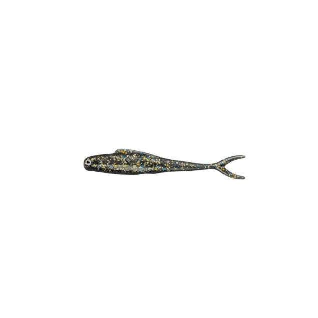 MALADE DE PÊCHE MME. WALLY V-TAIL 3.5" - SMOKE BLACK BLUE GOLD image