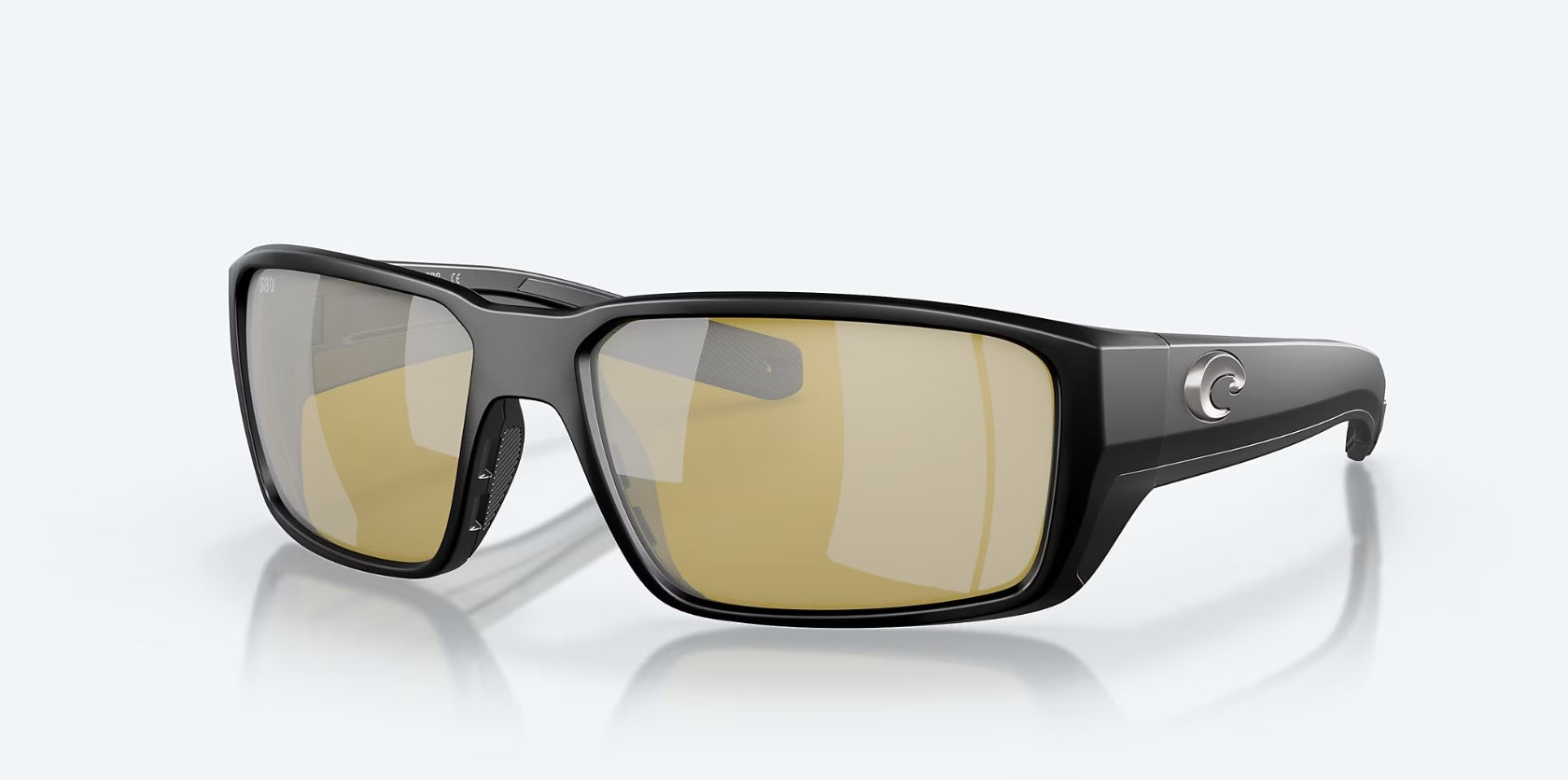 COSTA DEL MAR LUNETTE POLARISÉE EN VERRE FANTAIL PRO - MATTE BLACK, SUNRISE SILVER MIRROR image