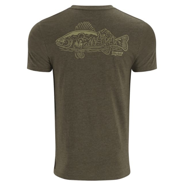 SIMMS T-SHIRT WALLEYE SCENE POUR HOMME - MILITARY HEATHER image 1