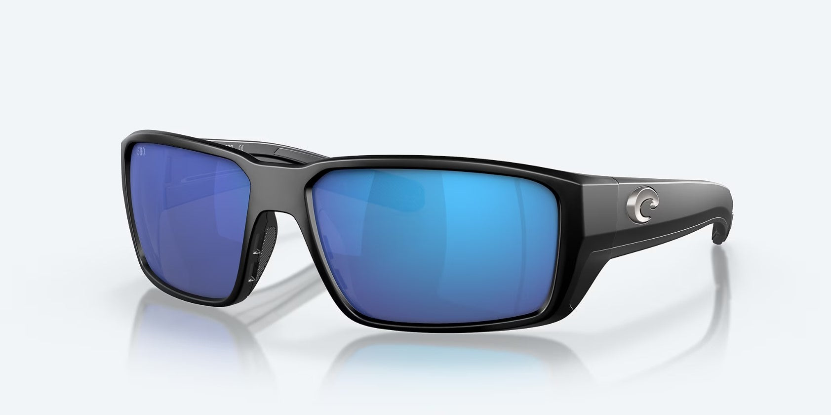 COSTA DEL MAR LUNETTE POLARISÉE EN VERRE FANTAIL PRO - MATTE BLACK, BLUE MIRROR image