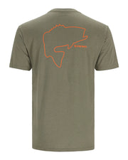 SIMMS T-SHIRT BASS OUTLINE, MILITARY HEATHER image 0