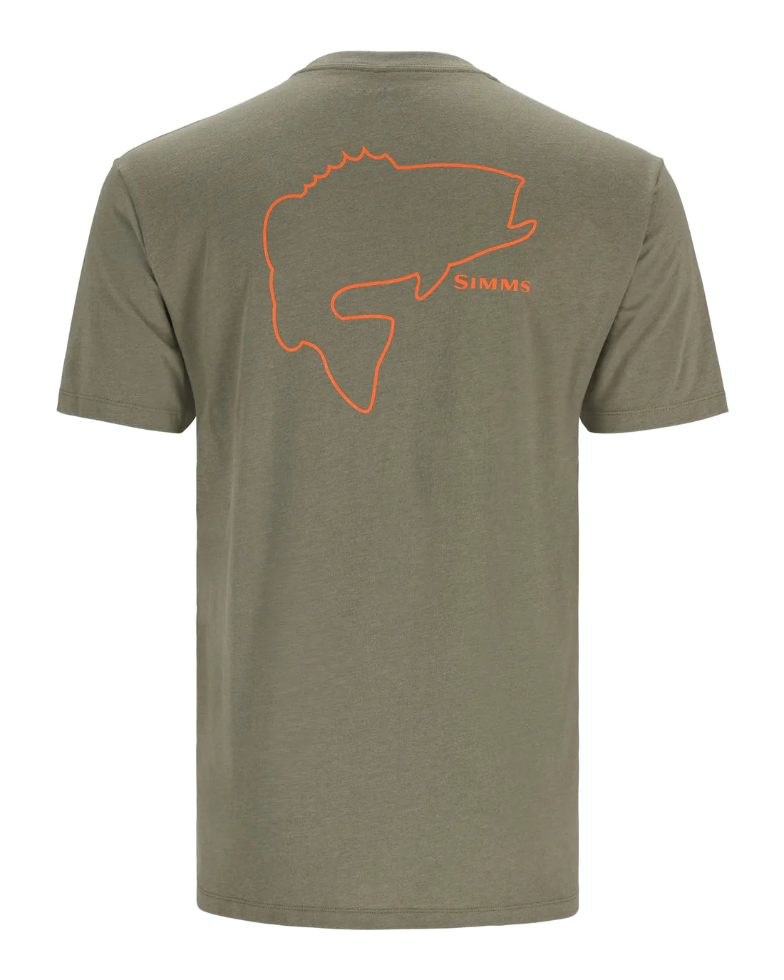 SIMMS T-SHIRT BASS OUTLINE, MILITARY HEATHER image 0