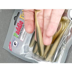 LEURRE SOUPLE PADDLE FISH 3.5'' AVEC ODEUR ET SEL INJECTÉ DE TARGET BAIT - DOS VERT image