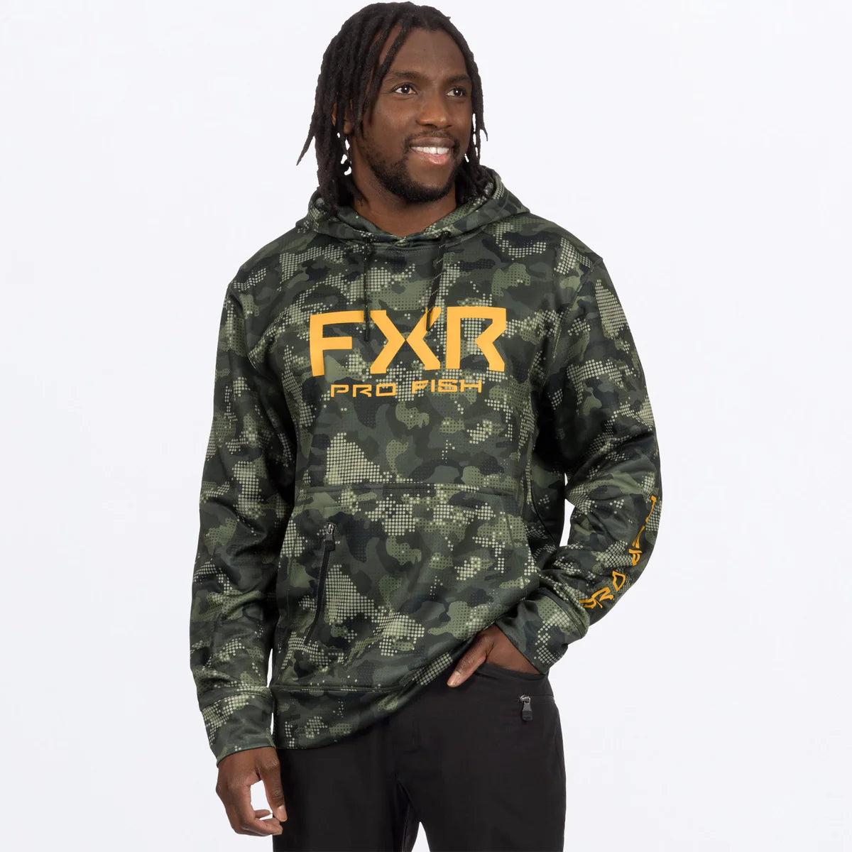 FXR MEN’S PRO FISH TECH PULLOVER HOODIE CAMO GOLD