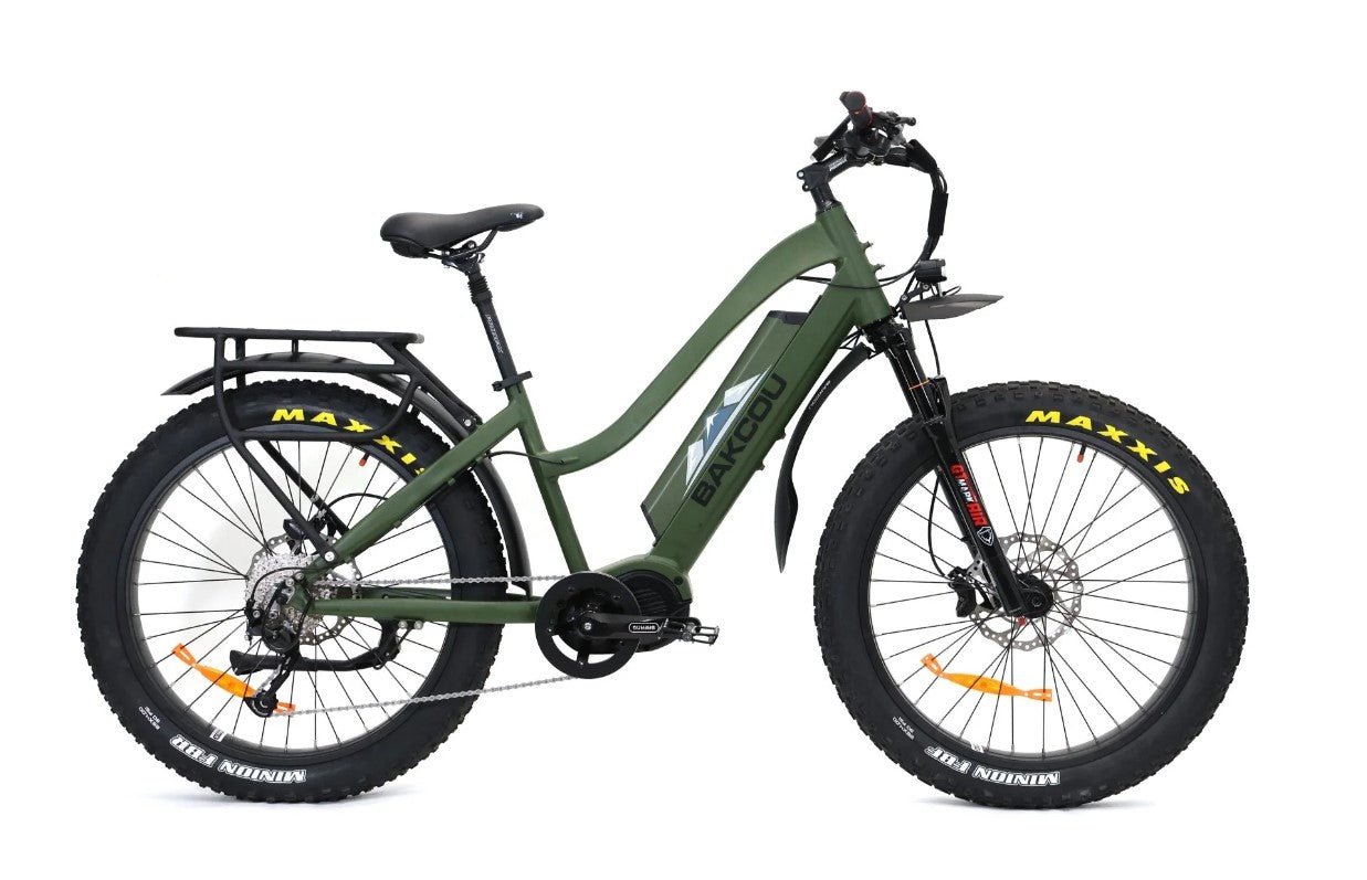 BAKCOU EBIKE MULE STEP-THROUGH 26"1000W 21Ah, MATTE ARMY GRE image 1