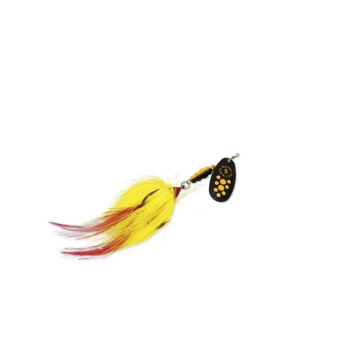 MEPPS BLACK FURY MUSKY KILLER - 3/4 OZ - BLACK/YELLOW DOTS/YELLOW TAIL image