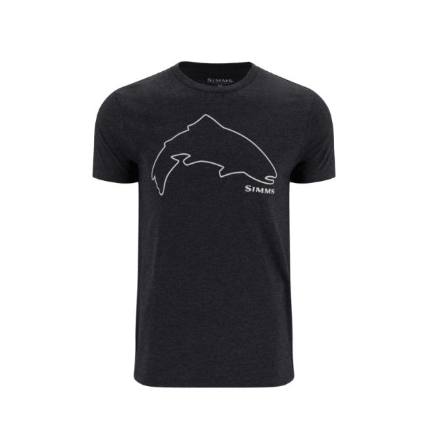 SIMMS T-SHIRT TROUT OUTLINE - DARK GUNMETAL HEATHER image 0