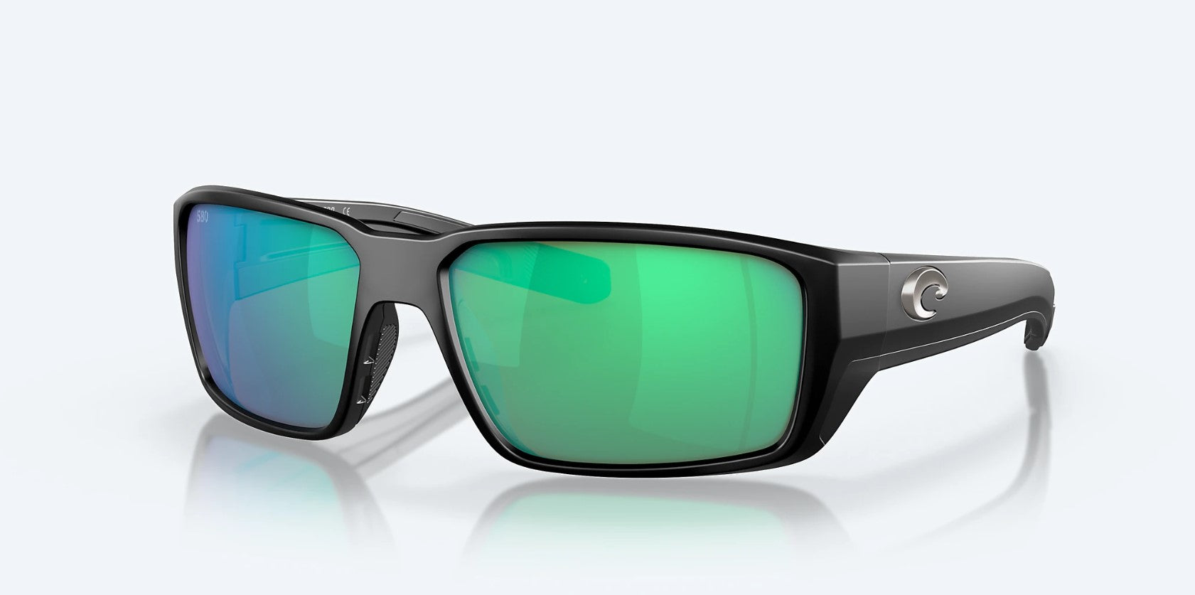 COSTA DEL MAR LUNETTE POLARISÉE EN VERRE FANTAIL PRO - MATTE BLACK, GREEN MIRROR image