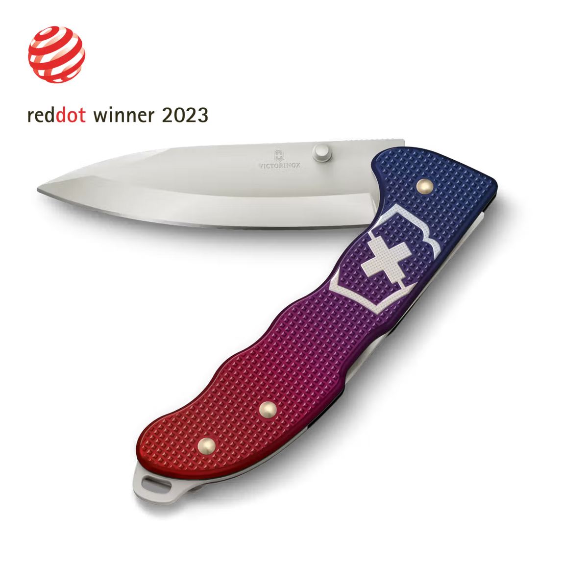 VICTORINOX EVOKE ALOX FOLDING KNIFE 136MM BLUE/RED