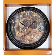HORLOGE 12'' AVEC PAYSAGE CHEVREUIL image 0