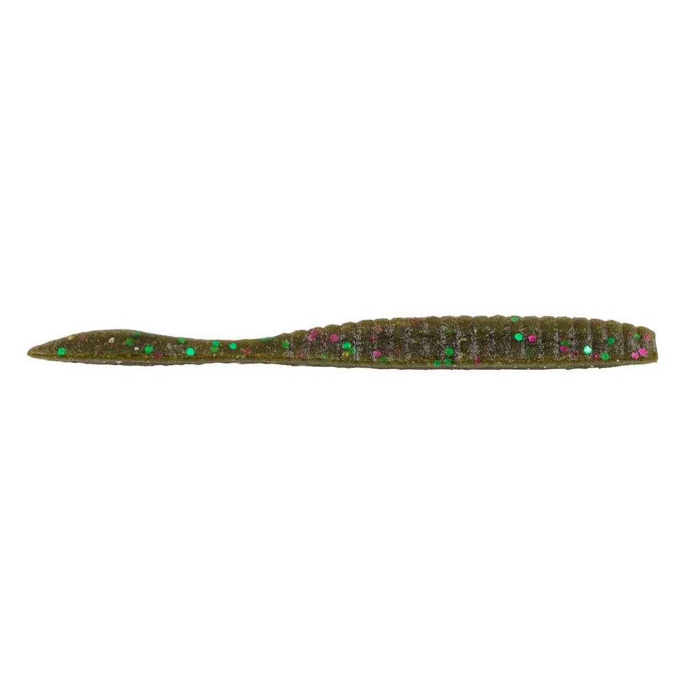 BERKLEY POWERBAIT MAXSCENT FLAT WORM 3.6" - GREEN PUMPK. PARTY image