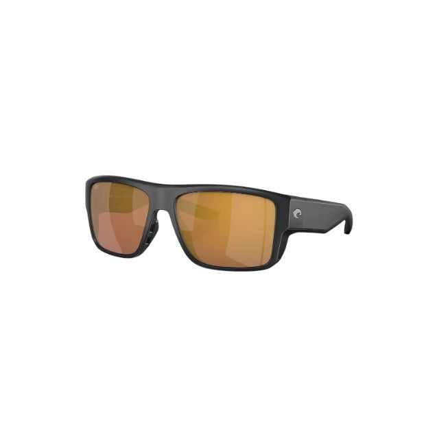 COSTA DEL MAR LUNETTE AVEC VERRE POLARISÉE 580 - TAXMAN - MATTE BLACK, GOLD MIRROR image