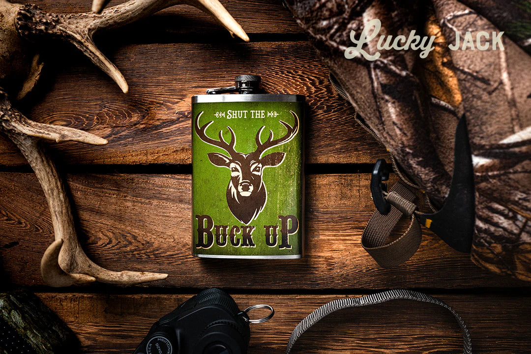 LUCKY JACK FLASQUE "SHUT THE BUCK UP" 8 OZ image 1
