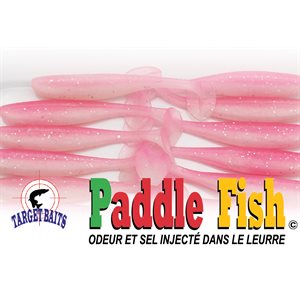 LEURRE SOUPLE PADDLE FISH 3.5'' AVEC ODEUR ET SEL INJECTÉ DE TARGET BAIT - ROSE BUBBLE GUM image