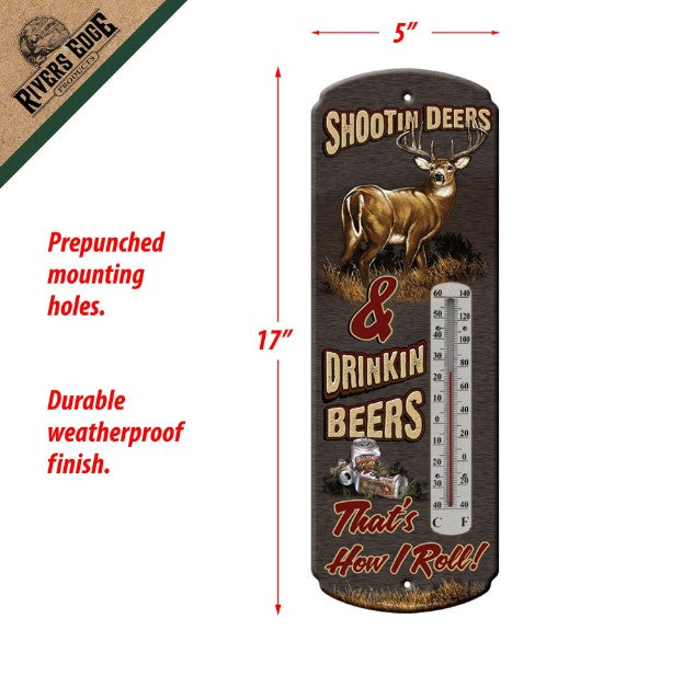 RIVER'S EDGE PRODUCTS THERMOMÈTRE D'ANTAN - SHOOTIN DEERS image 1