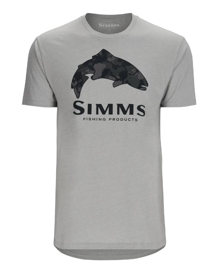 SIMMS T-SHIRT AVEC LOGO DE TRUITE REGIMENT CAMO FILL, CINDER image 0