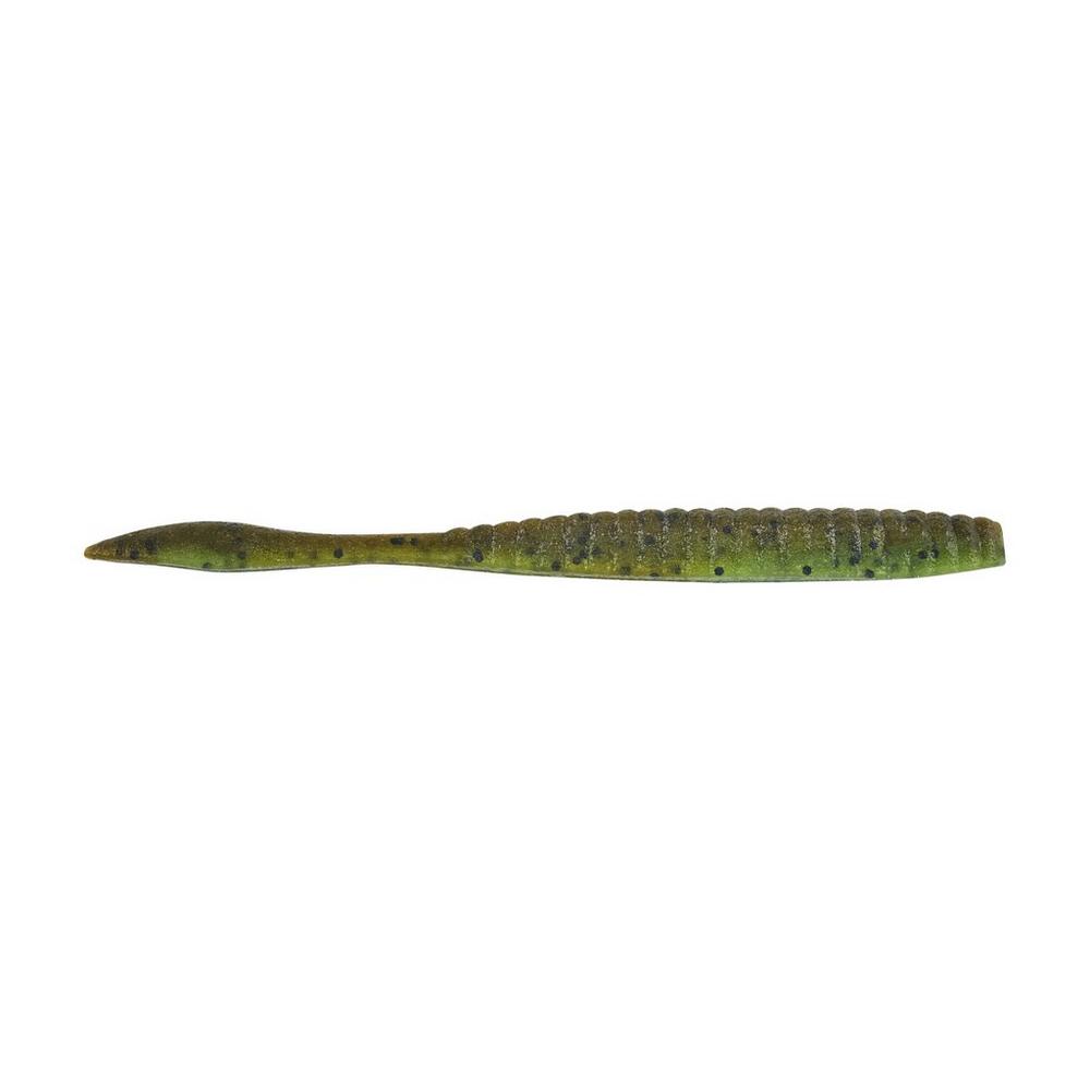 BERKLEY POWERBAIT MAXSCENT FLAT WORM 3.6" - GREEN PUMPK. WATERMELOON image
