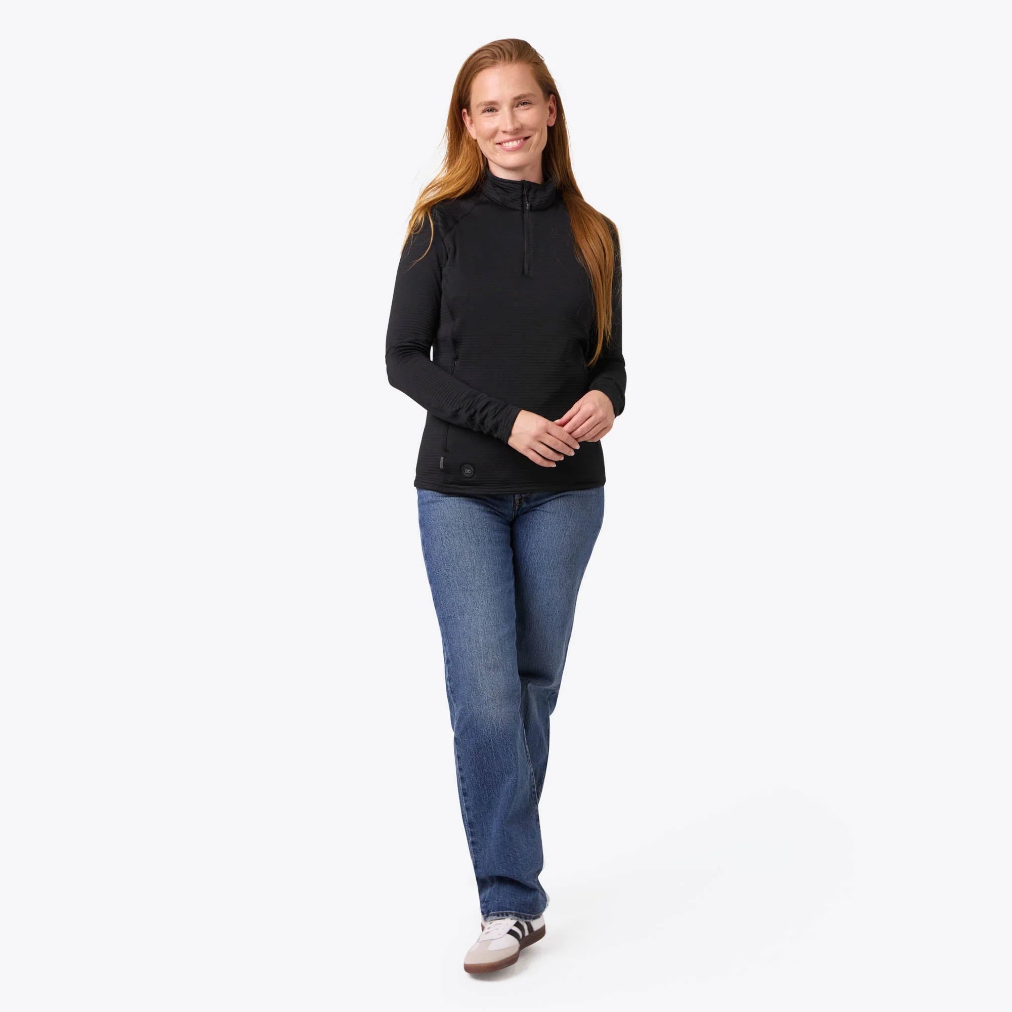 MOBILE WARMING ELEMENT MID-LAYER 1/4 ZIP À MANCHES LONGUES FEMMES NOIR image 1