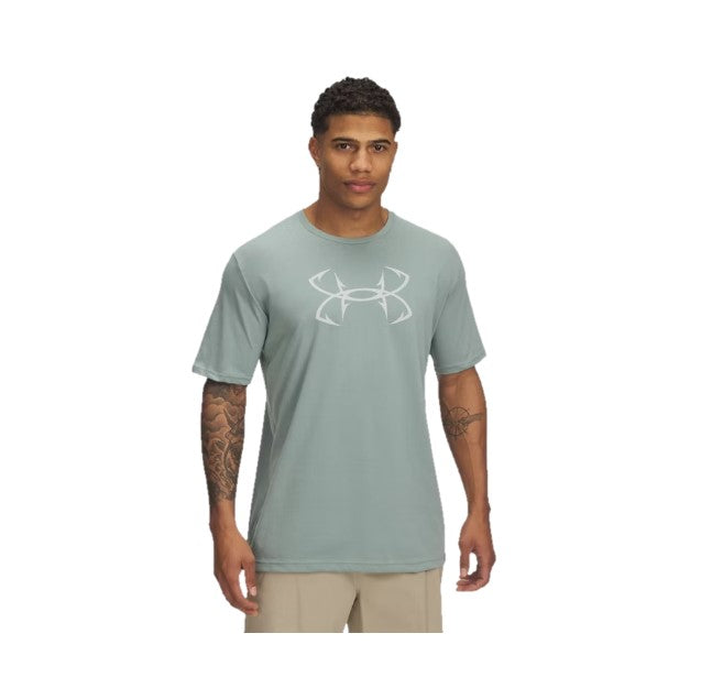 UNDER ARMOUR T-SHIRT FISH LOOK LOGO - SILICA GREEN image 0