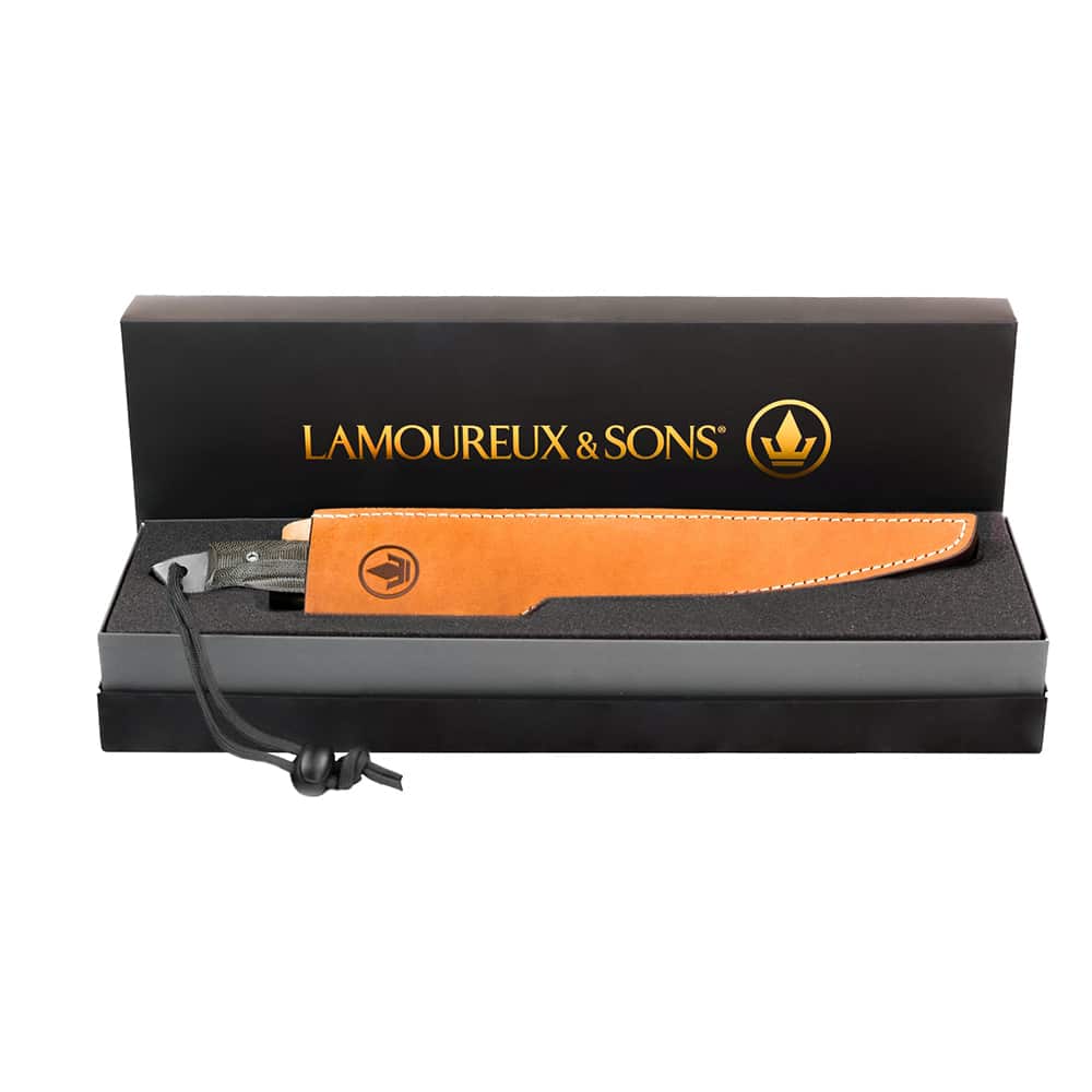 LAMOUREUX AND SONS COUTEAU DE PÊCHE À FILET BONAVENTURE PRO GUIDE MICARTA NOIR image 2