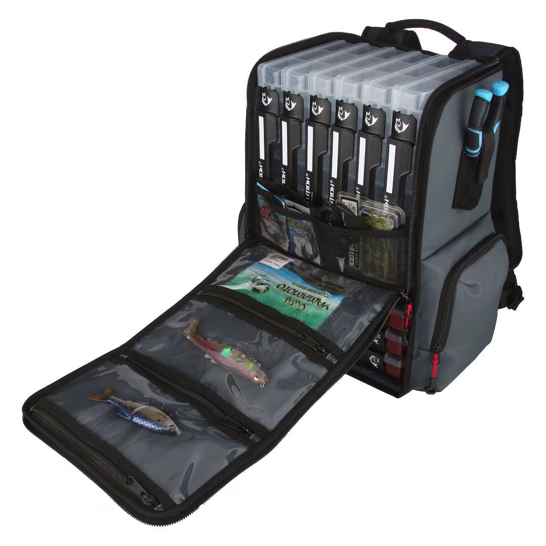 EVOLUTION OUTDOOR LARGEMOUTH 3.0 3600 TACKLE BACKPACK GREY