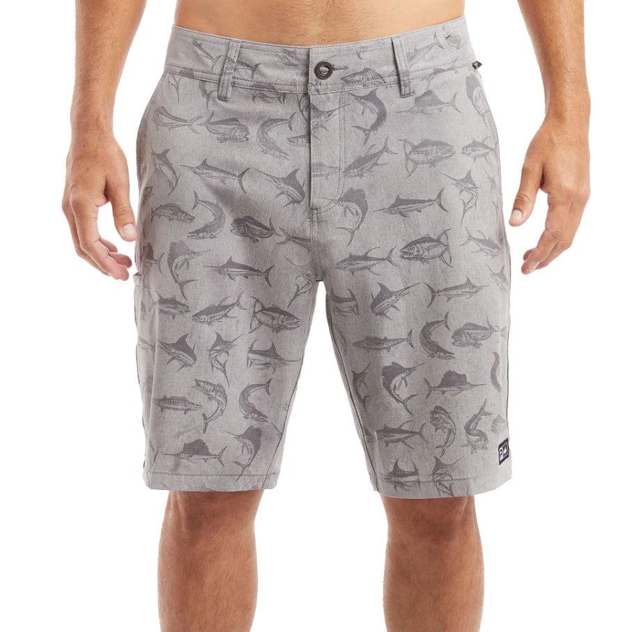 PELAGIC SHORT DEEP SEA 21" FISH CAMO GREY image 2