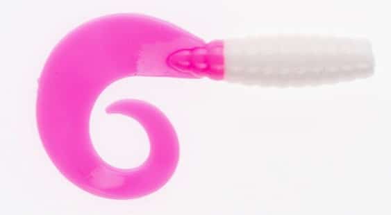 SET THE HOOK GRUB À QUEUE SIMPLE 3'' - WHITE/PINK TAIL image