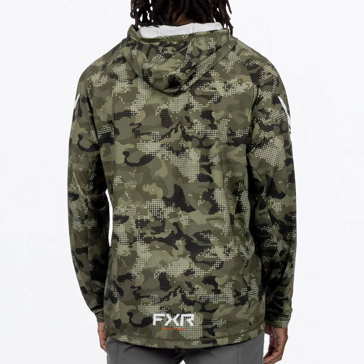 FXR CHANDAIL MANCHE LONGUE DERBY DRIFT CAMO AIR UPF MOSS ORANGE image 1