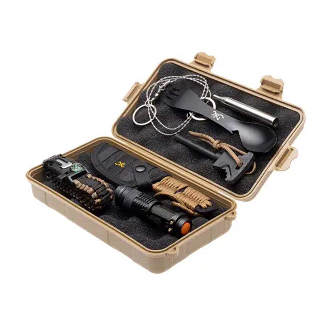 BROWNING OUTDOOR SURVIVAL COMBO WITH WATERPROOF STORAGE CASE